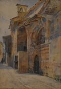 Ernest George (1839-1922), a 19th century framed and glazed watercolour, The Basilica in Assisi,