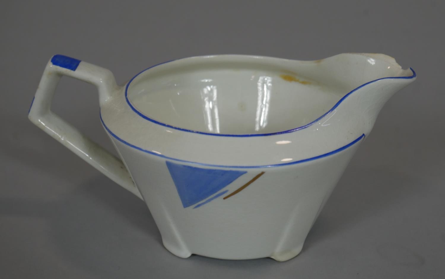 A hand decorated Art Deco part dinner service to include twelve plates, marked 'Cumberland' C J - Image 10 of 12