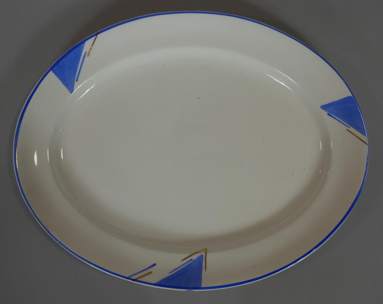 A hand decorated Art Deco part dinner service to include twelve plates, marked 'Cumberland' C J - Image 5 of 12
