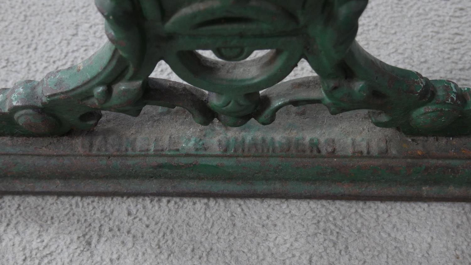 A 19th century cast iron pub table with mahogany top the base marked; Gaskell and Chambers, - Image 4 of 6