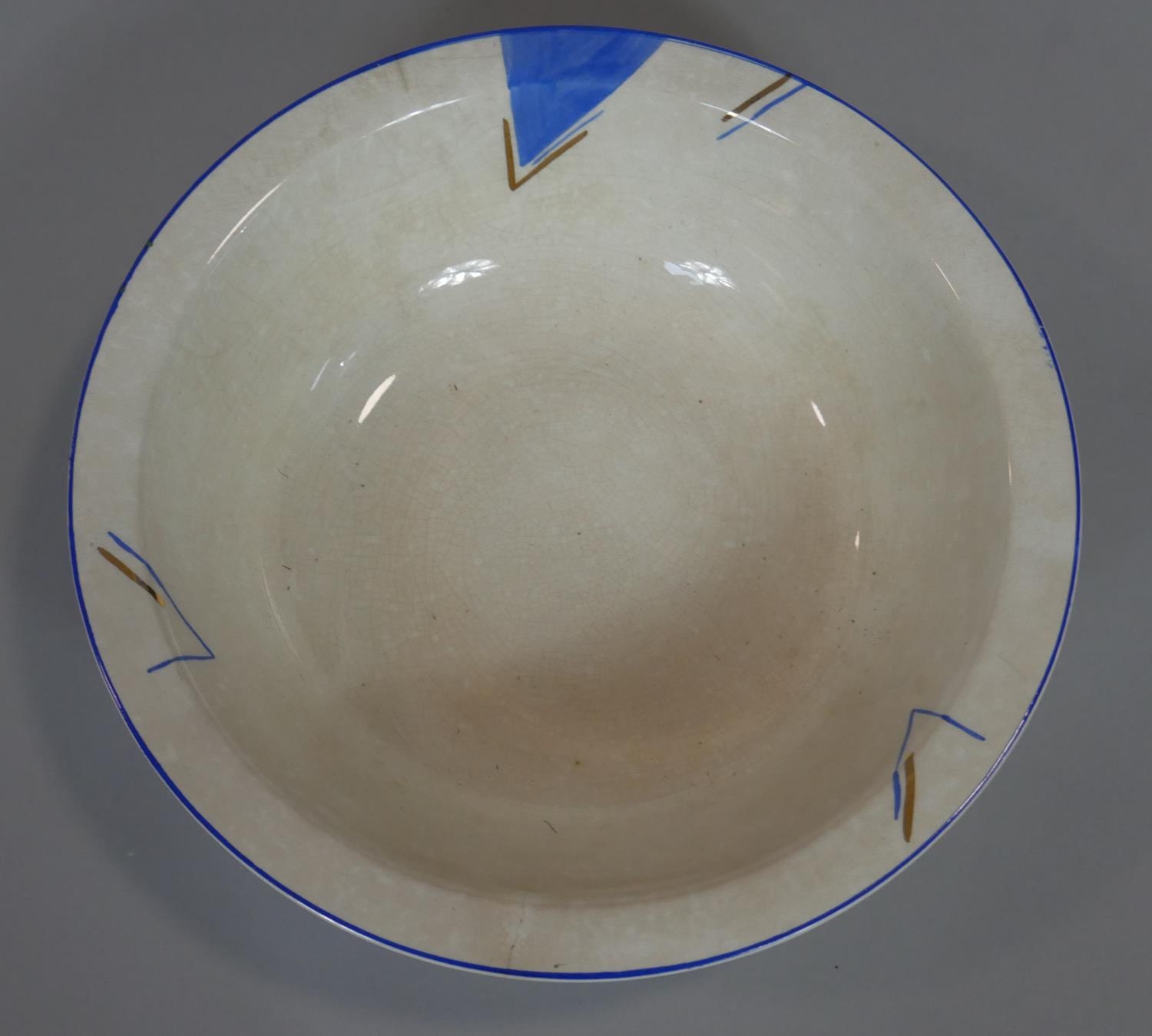 A hand decorated Art Deco part dinner service to include twelve plates, marked 'Cumberland' C J - Image 7 of 12