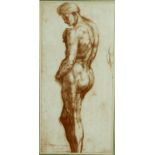 A gilt framed and glazed print, nude study. H.53 W.33cm