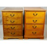 Two Georgian style yew wood two drawer filing cabinets. H.77 W.54 D.69cm