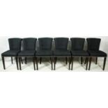 A set of six Eichholtz Largo dining chairs in studded cashmere upholstery. H.86cm