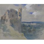 Philip Wilson Steer (1860-1942), a watercolour, Knaresborough Castle with Fine Art Society label