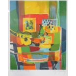 Marcel Mouly (French, contemporary), a framed and glazed signed Artists Proof abstract still life