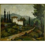 Renzo Paoletti (B.1922), oil on board, Italian landscape, signed and framed with artist's name