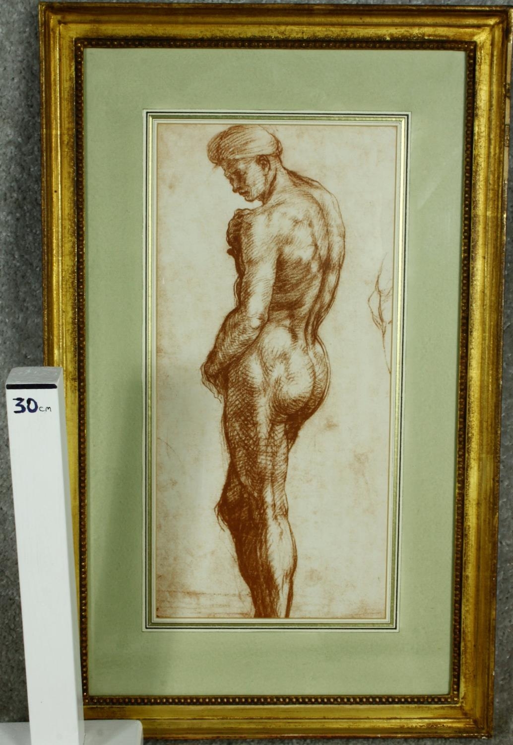 A gilt framed and glazed print, nude study. H.53 W.33cm - Image 5 of 5