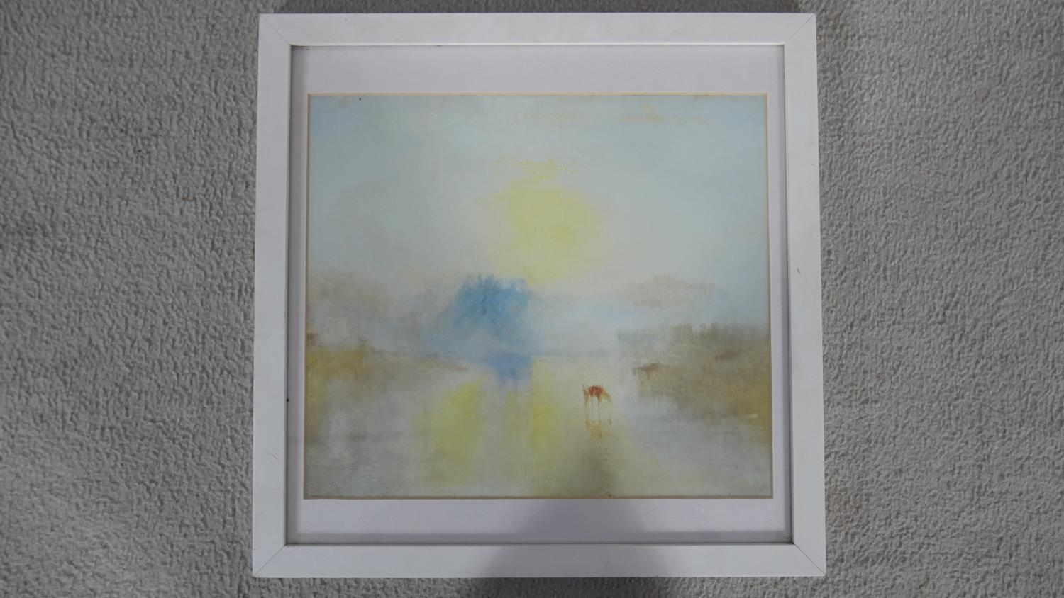 A framed and glazed print of JMW Turner's Norham Castle, Sunrise. H.41 W.41cm - Image 2 of 5