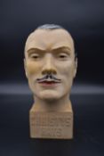 An Art Deco gentleman's rubberite Hancor Mitcham Beritex hat mannequin for Christys' Hats. H.35 W.13