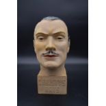 An Art Deco gentleman's rubberite Hancor Mitcham Beritex hat mannequin for Christys' Hats. H.35 W.13