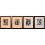 For the New Yorker, Peter Arno (1904-1968), four framed and glazed prints of cartoons. H.45 W.