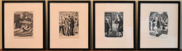 For the New Yorker, Peter Arno (1904-1968), four framed and glazed prints of cartoons. H.45 W.