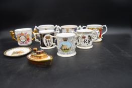 A limited edition Royal Crown Derby tug boat to commemorate the Queen's diamond jubilee, a Royal