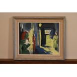 A framed oil on canvas, mid century Expressionist style study, indistinctly monogrammed AS and