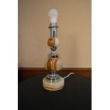 A vintage onyx and chrome table lamp base