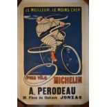 An original vintage French Michelin advertising poster. H.131 W.90cm