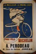 An original vintage French Michelin advertising poster. H.131 W.90cm