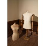 A vintage Stockman female mannequin and a vintage style Kent and Curwen male mannequin on stand with