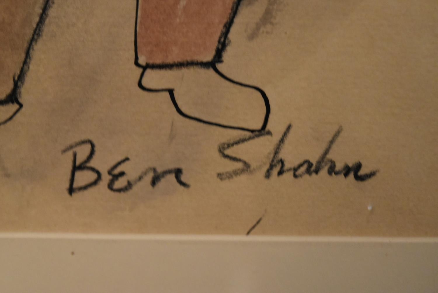 Ben Shahn (1898-1969), crayon and watercolour study, signed. H.56 W.46cm - Image 3 of 4