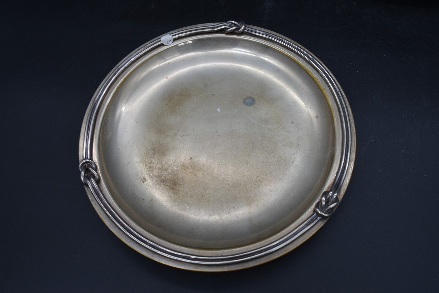 A silver plated twin handled galleried tray, a silver plated bread board and three other silver - Image 6 of 7
