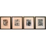 For the New Yorker, Peter Arno (1904-1968), four framed and glazed prints of cartoons. H.45 W.