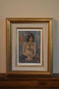 Malcolm Robert Rogers, a framed oil on card, nude study, The Gold Bangle, monogrammed with Royal