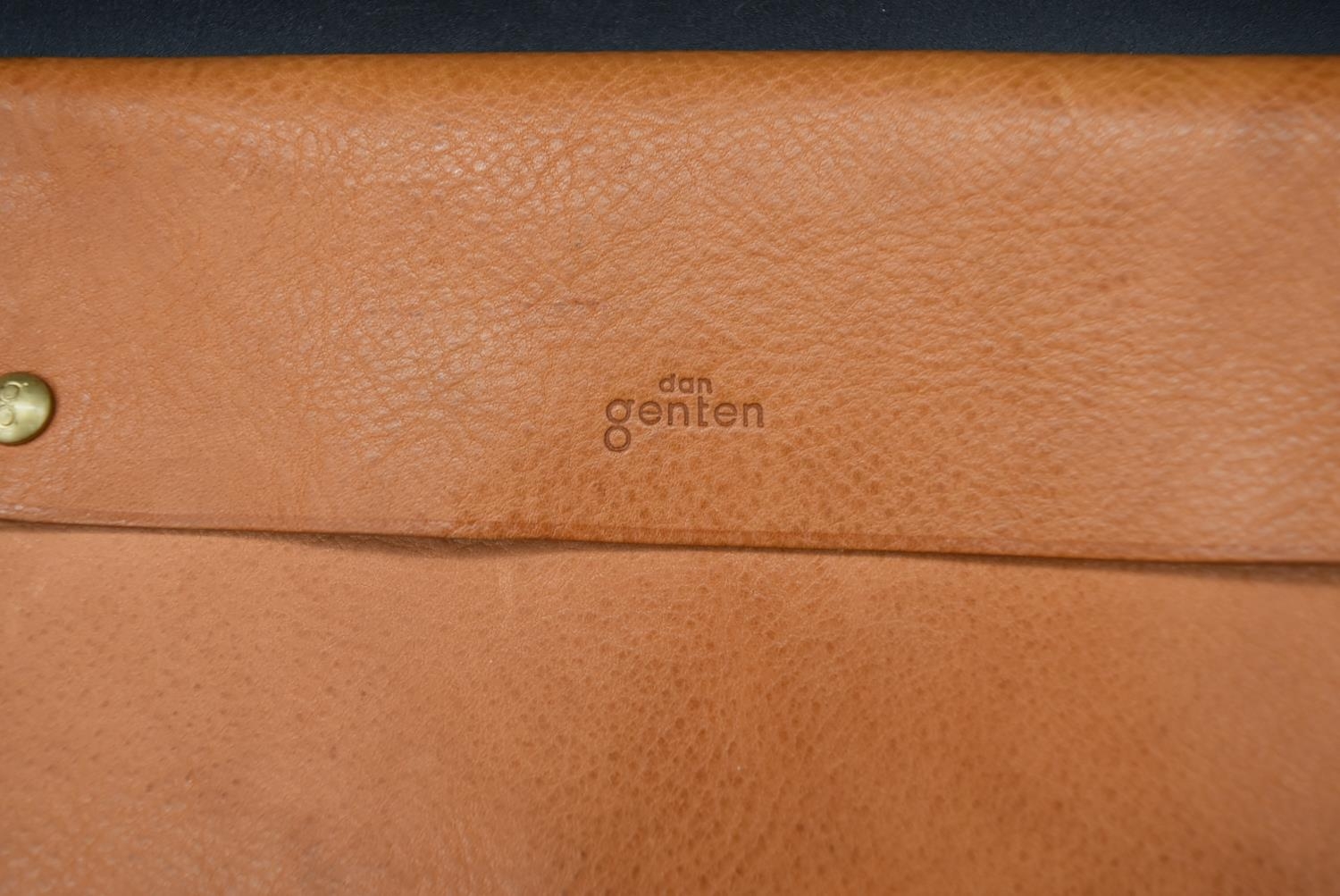 A Dan Genten light tan leather documents clutch wallet, impressed with maker's name and with label - Image 2 of 7