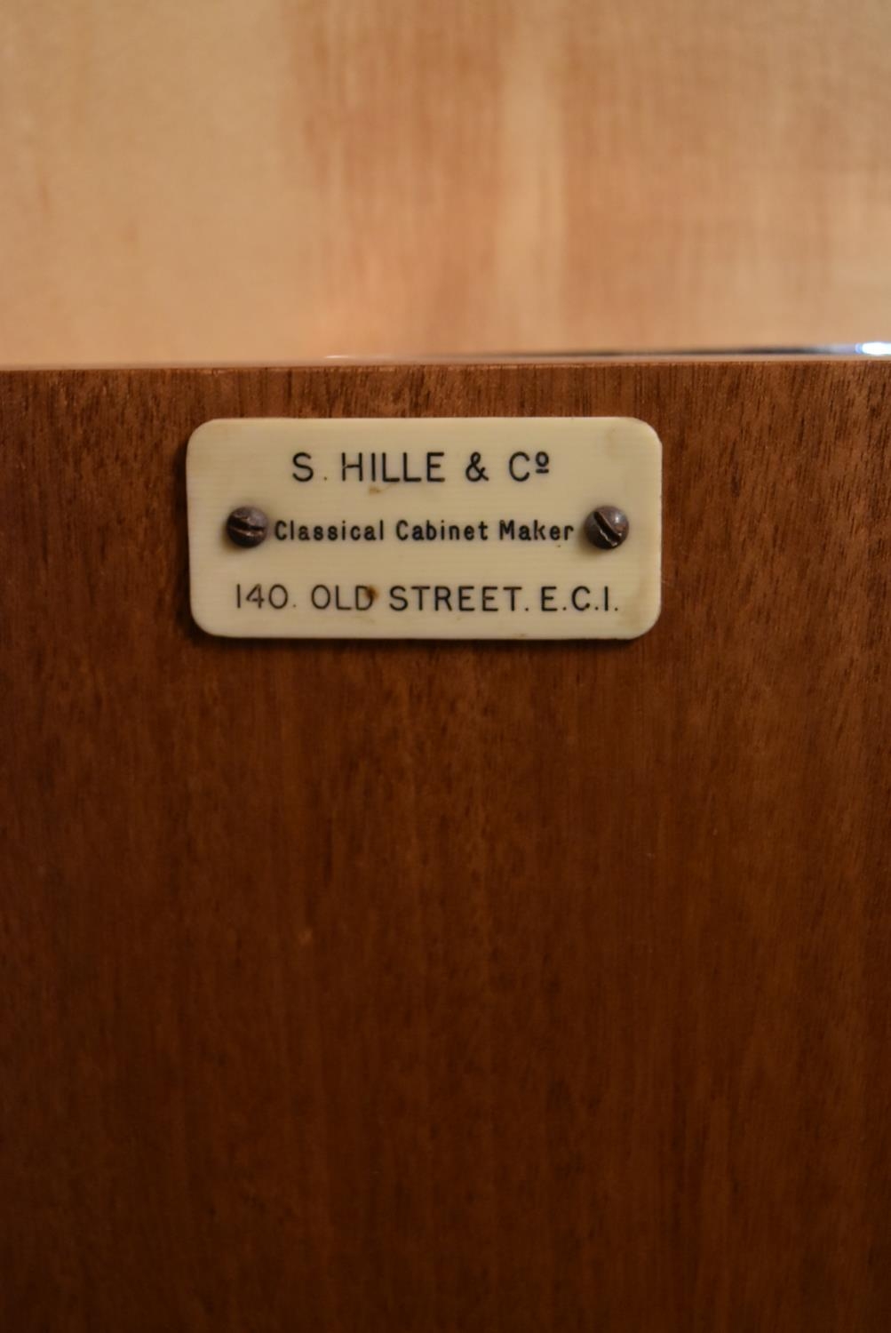 An Art Deco burr walnut cocktail cabinet with ribbed central panel doors enclosing glazed and lit - Image 11 of 23