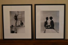 A pair of framed and glazed certified limited edition prints from the Vogue archive. H.63cm W.