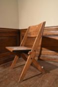 A vintage oak folding child's seat. H.76 W.45 D.33cm