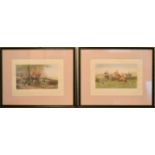 A pair of framed and glazed 19th century hunting prints, A View Halloo and At High Pressure, printed