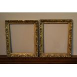 A pair of late 19th century giltwood and gesso picture frames with floral decoration. H.40 W.32cm