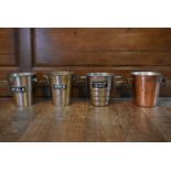 A collection of four various vintage silver plated champagne buckets. H.20cm Dia.20cm (4)