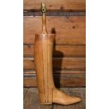 A vintage riding boot tree converted to a table lamp. H.61 L.25cm