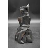 Donald Laborie (B.1963) a cubist form bronze figure, signed and numbered by the artist. H.28 W.16cm