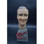 A vintage City Sport gentleman's head mannequin. H.45 W.15 D.15cm