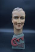 A vintage City Sport gentleman's head mannequin. H.45 W.15 D.15cm