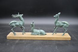 An Art Deco bronze figure group