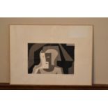 A watercolour, hommage a Juan Gris, signed and dated. H.56 W.77cm
