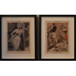 A pair of framed and glazed prints of German newspaper cartoons; Bewirtungsspesen and Im Park. H.