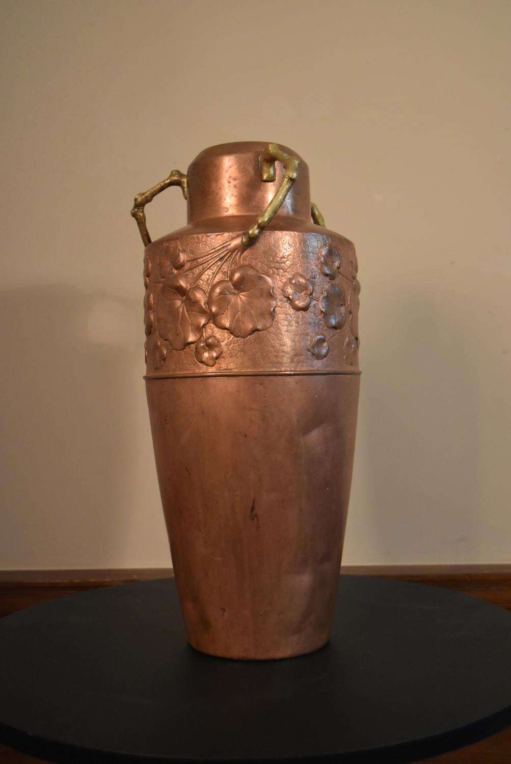 A late 19th century Austrian copper vase