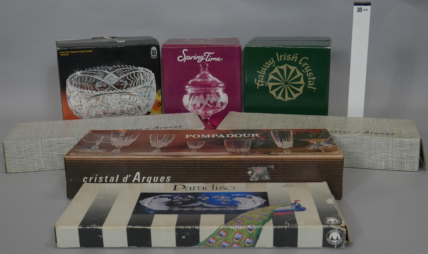 A collection of boxed glass and crystal. Including two boxes of Pompadour crystal glasses, a crystal - Image 3 of 8