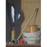 Robert McKellar (1945-2009), oil on board, still life, Clay Pipe, signed with gallery label to the