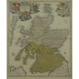 A framed and glazed 19th century hand coloured engraved map titled 'Magnae Birtanniae pars