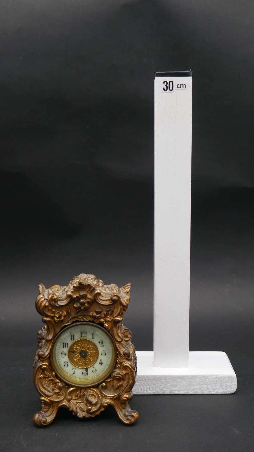 An antique gilt metal carriage clock by The British United Clock Company Birmingham and France. - Image 12 of 12