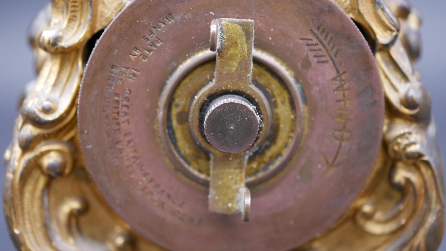 An antique gilt metal carriage clock by The British United Clock Company Birmingham and France. - Image 9 of 12