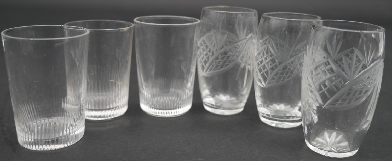A collection of fifteen cut crystal glasses, including a set of four floral design brandy glasses, - Image 2 of 5