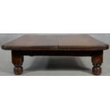 A late 19th century mahogany coffee table. (reduced dining table). H.32 W.102 D.102cm
