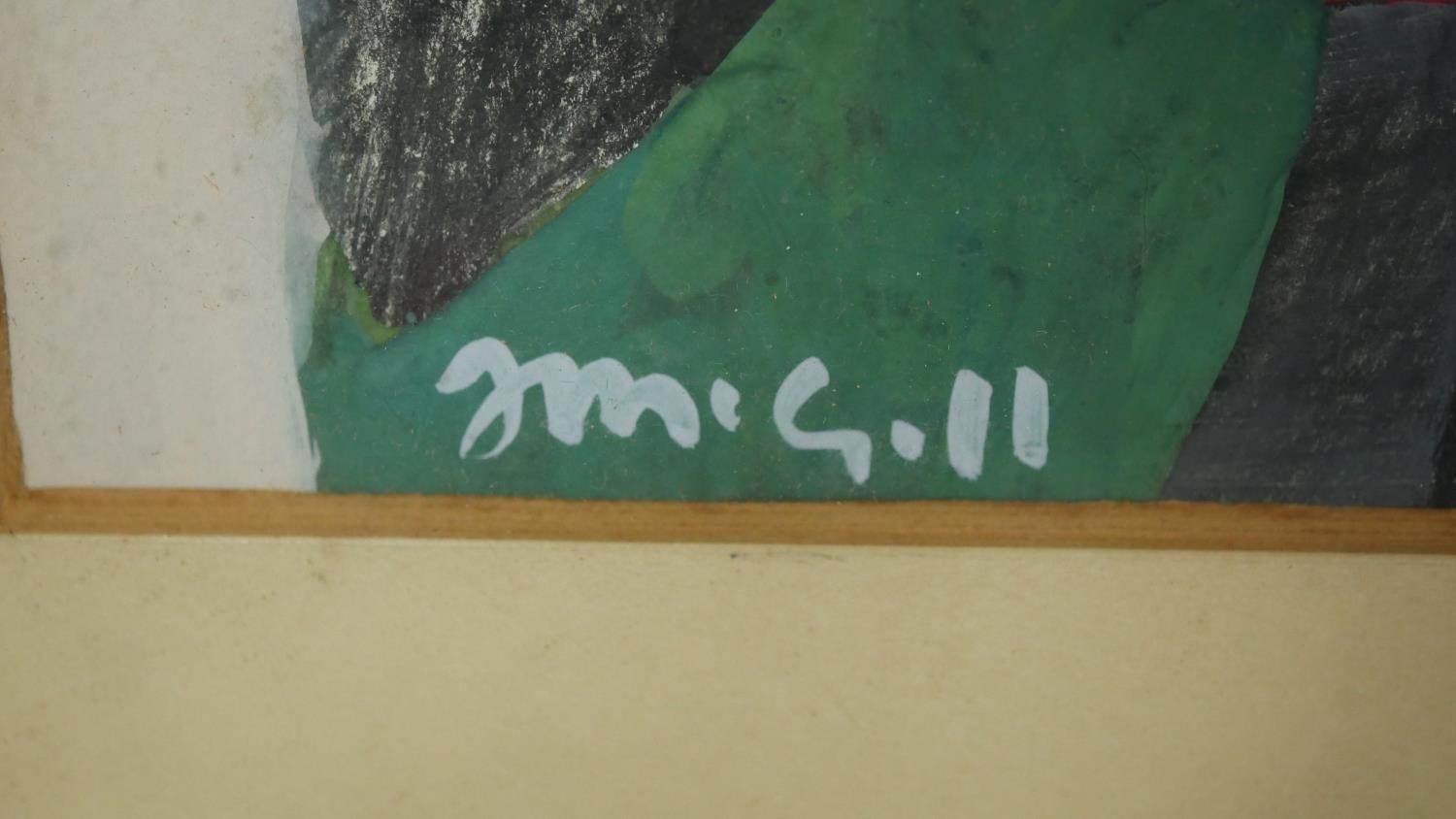 A framed and glazed gouache on paper, "Slumber" signed J Mc Gill, label to the reverse. W.50 H.40 - Image 4 of 6